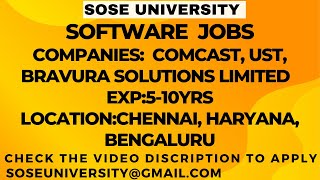 Software Jobs OPENINGS FOR Comcast,  UST,  Bravura Solutions screenshot 5