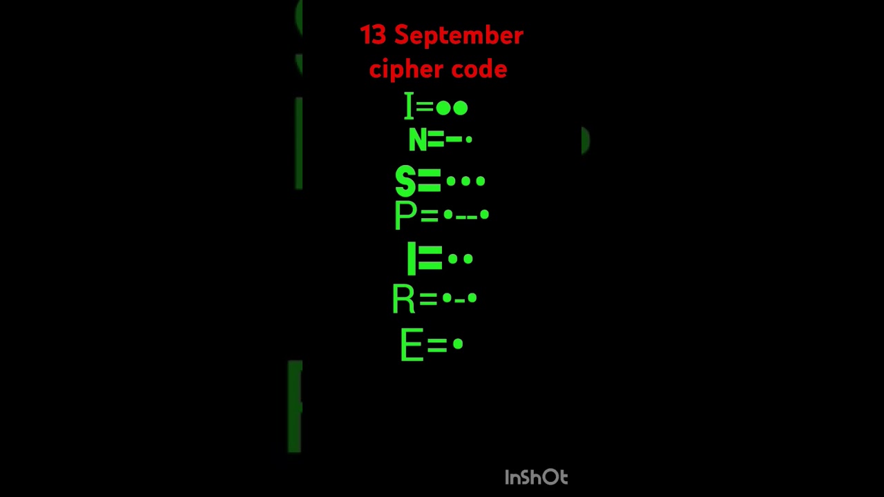 13 September cipher code