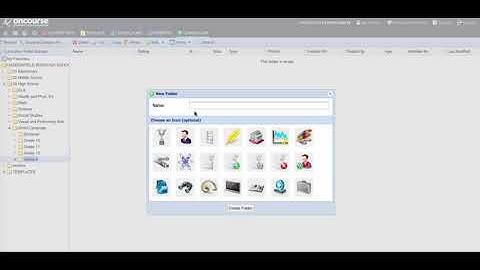 Create folders for curriculum in Oncourse