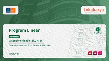 Lokakarya Solver Excel Sesi 1 - Program Linear