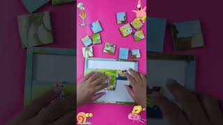 DIY Square Puzzle |  SpongeBob Patrick at farm. Let's try & have fun....
