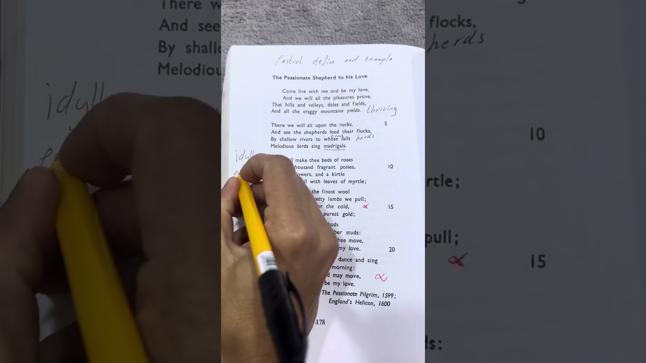 شرح قصيدة The Passionate Shepherd to his love