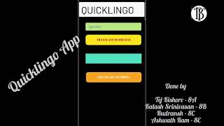 Quicklingo App done by grade 8 students. #app #mobileapp #mobileappbuilder #education screenshot 2