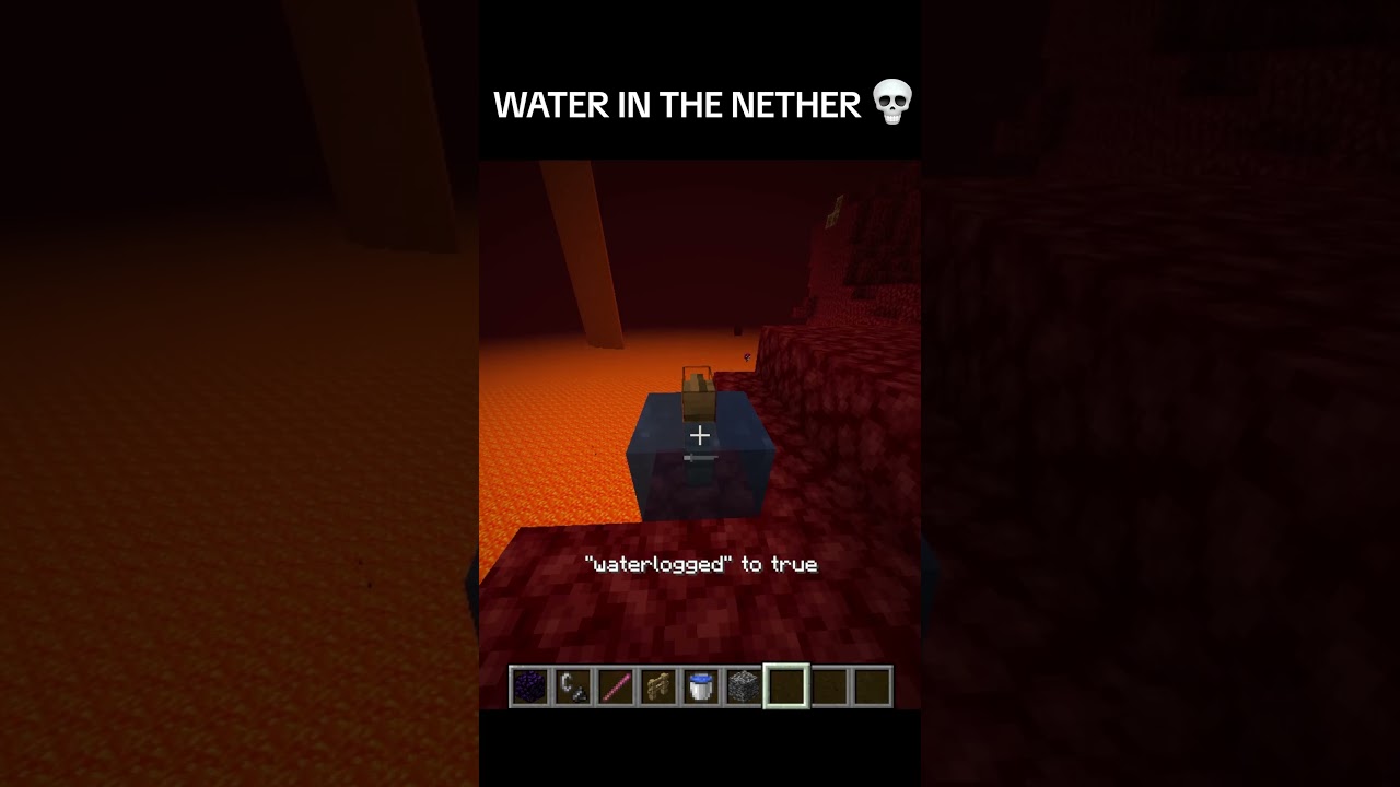 Water in the NETHER 100%  #minecraft