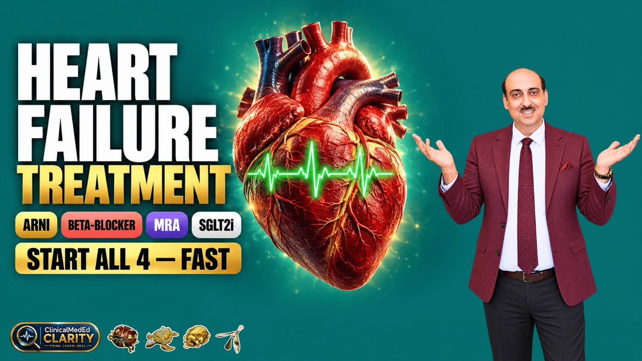⁣Heart Failure Treatment: The 4 Pillars of HFrEF | MRCP & USMLE