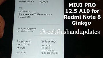 MIUI PRO 12.5 A10 for Redmi Note 8 Ginkgo