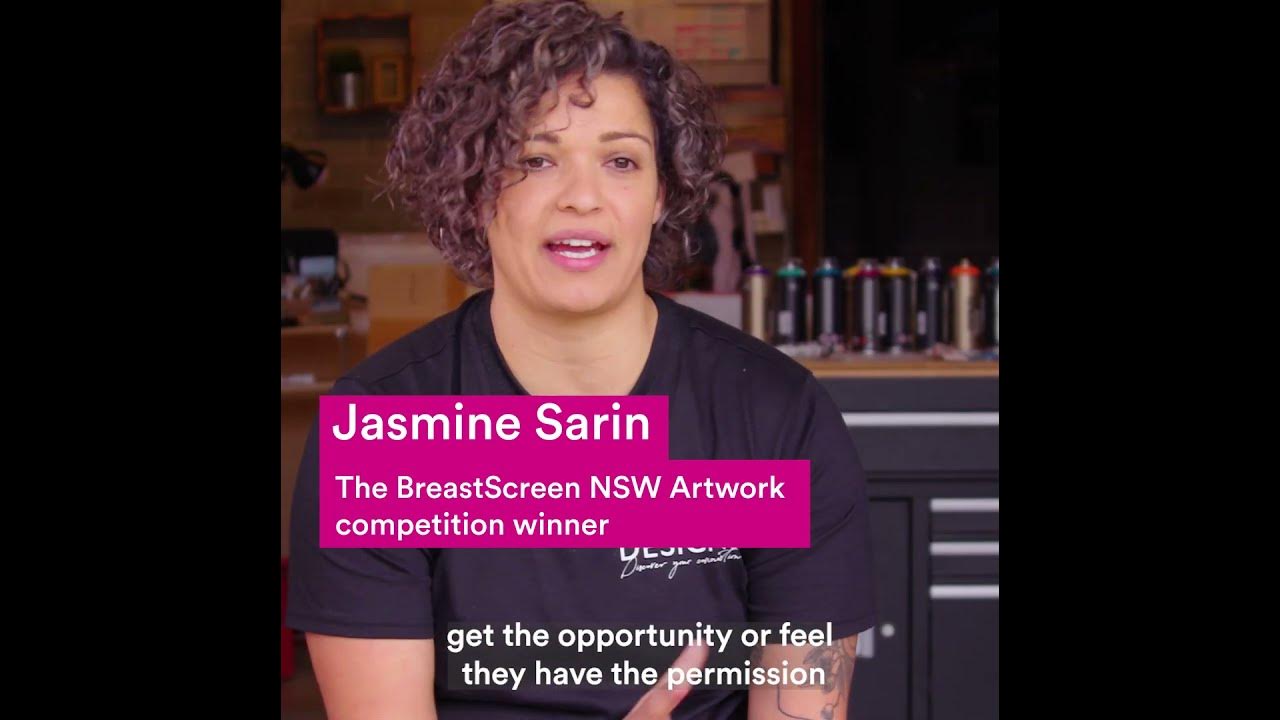 Jasmine Sarin tells the story of her artwork for BreastScreen NSW (mobile) - YouTube