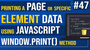Printing a Page or Specific Element Data using JavaScript | window.print() method