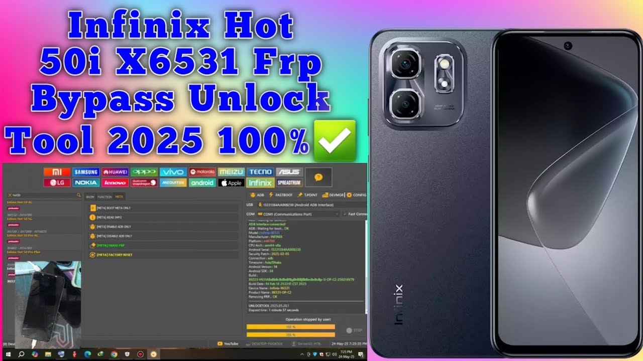 Infinix Hot 50i X6531 Frp Bypass Unlock Tool 2025