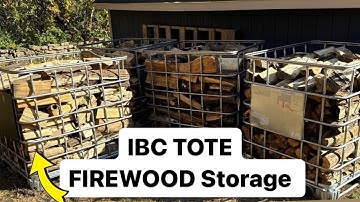 Stacking Firewood In IBC Totes - Easy Storage Solution