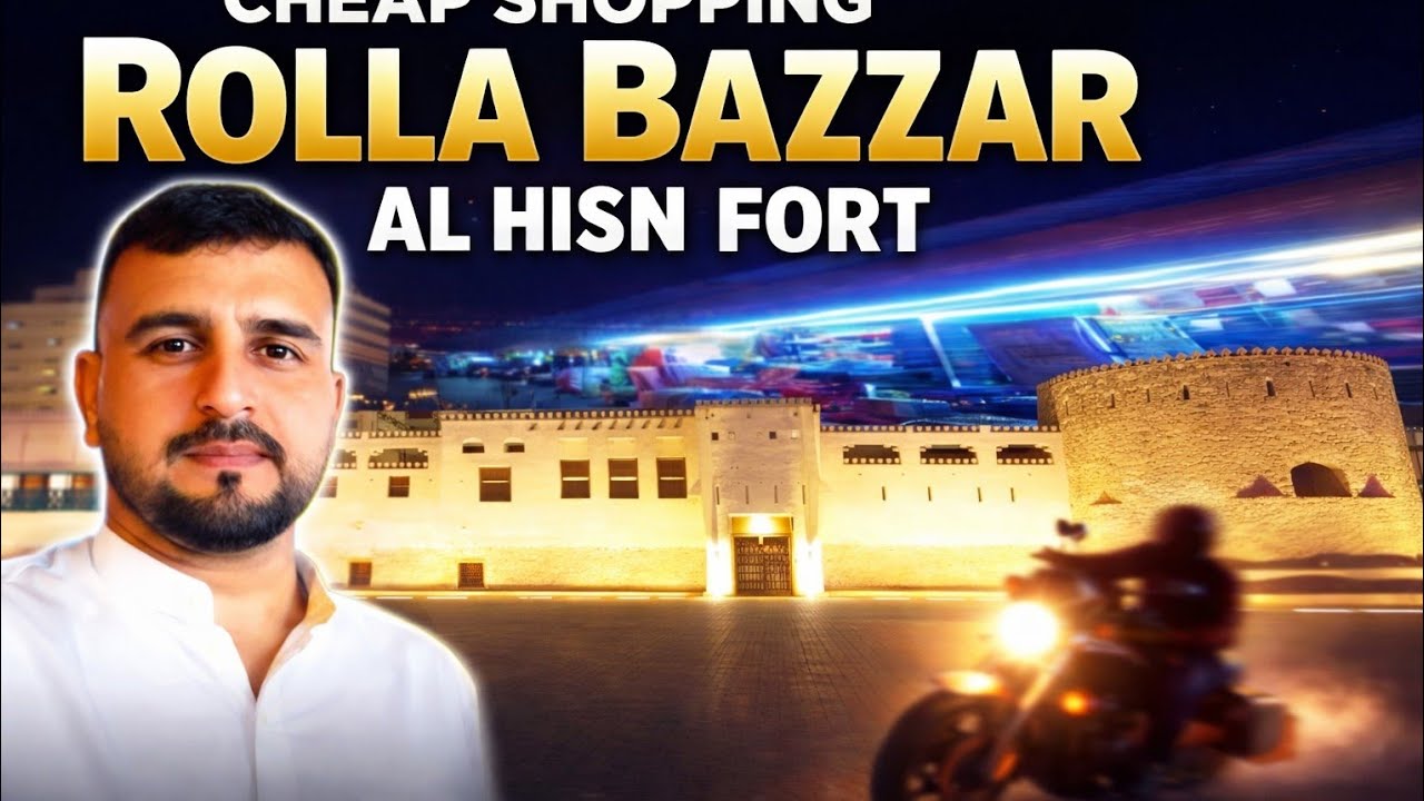 Rolla Bazar Sharjah 🇦🇪 | Sharjah Fort (Al Hisn) Visit | Night Ride Moto Vlog UAE | Ride with Tasawat