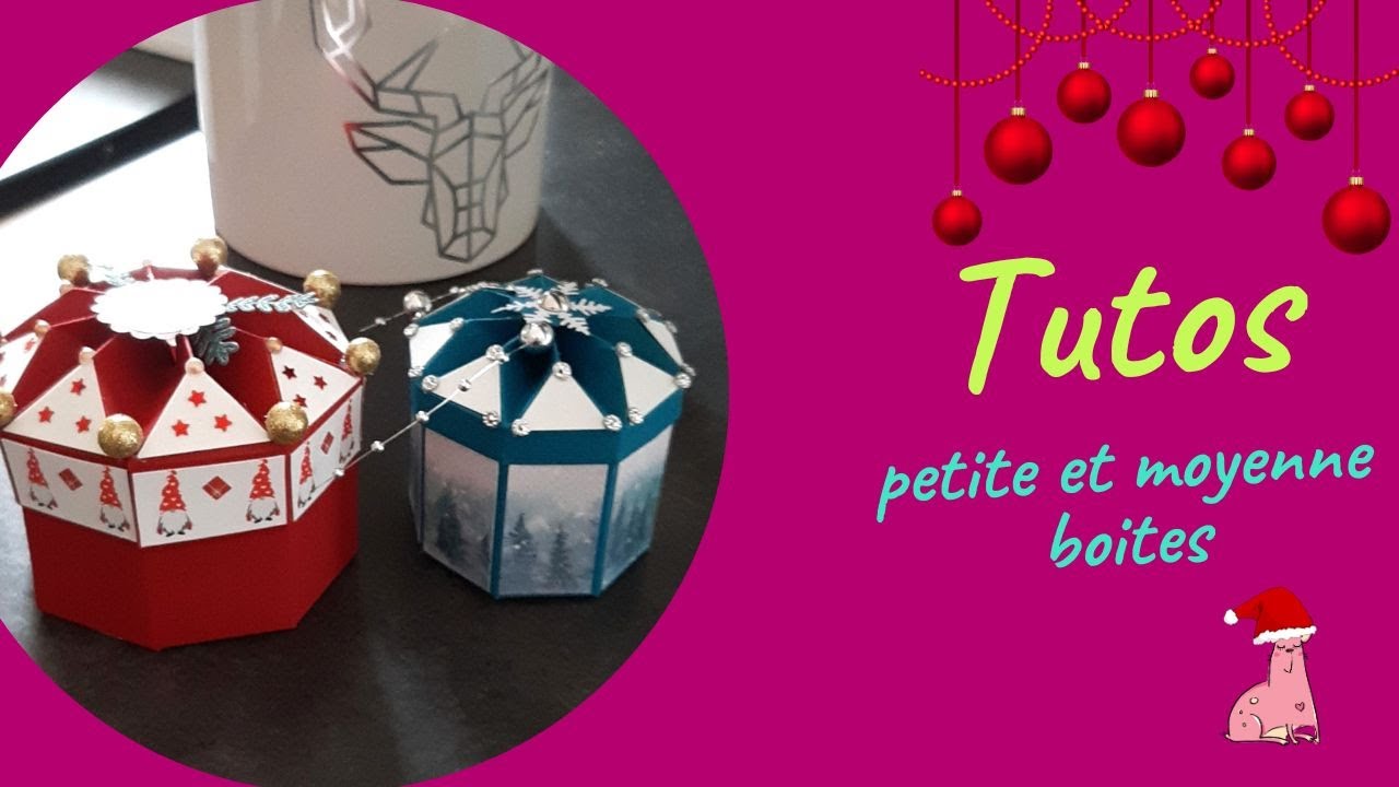 Tuto cadeau, déco noël : mini et moyenne boite couvercle étoilé (boite n°3 et n°4)