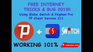 FREE INTERNET TRICKS AND BUGS USING VPN PSIPHON PRO VERSION 211 & GLOBE SWITCH 2019 screenshot 5