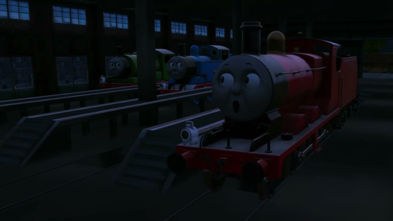 Thomas and Percy drop by James.