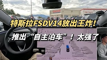 特斯拉FSDV14放出王炸！推出“自主泊车”！看完太离谱了！