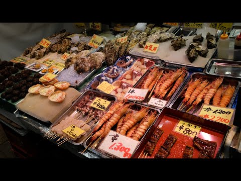 Kuromon Market, Osaka, Japan│黑門市場逛街│鹹魚哥