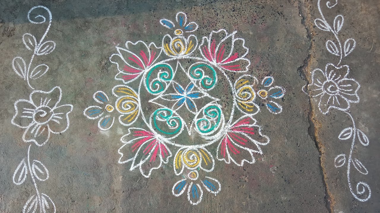Simple Morning Rangoli Designs ll Latest Muggulu ll Freehand Rangoli ...