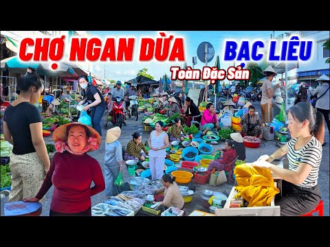 Bạc Ngàn Đặc Sản Ngon Ở CHỢ NGAN DỪA, BẠC LIÊU, Bà Con Mua Bán Rất Nhiều Cá Đồng Và Rau Đồng