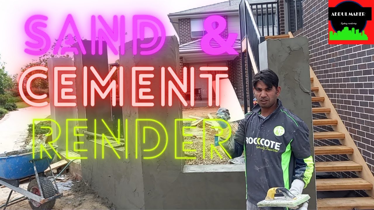 how to sand & cement rendering brick wall YouTube