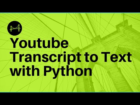 Youtube Video Transcript to Text with Python (2022) - YouTube