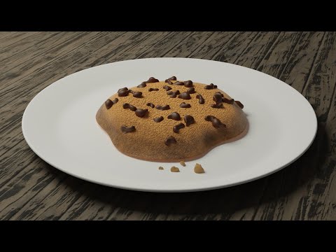 Rotating Blender CGI Cookie On A Relaxing Background Music