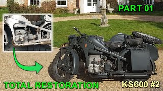Classic Motorcycle Restoration - Part 01 (Frame Strip & Repair) WW2 Zundapp KS600 like KS750 / K800
