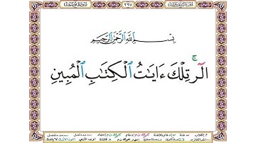 بسم الله الرحمن الرحيم الر تلك آيات الكتاب المبين - سورة يوسف آية 1 - بصوت الحصري