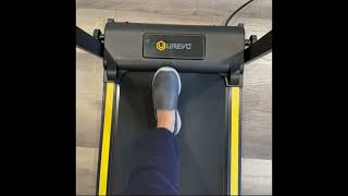 Review UREVO 2.25HP Foldable Treadmill with 12 HIIT Modes, Compact Mini Treadmill for Home Office, S