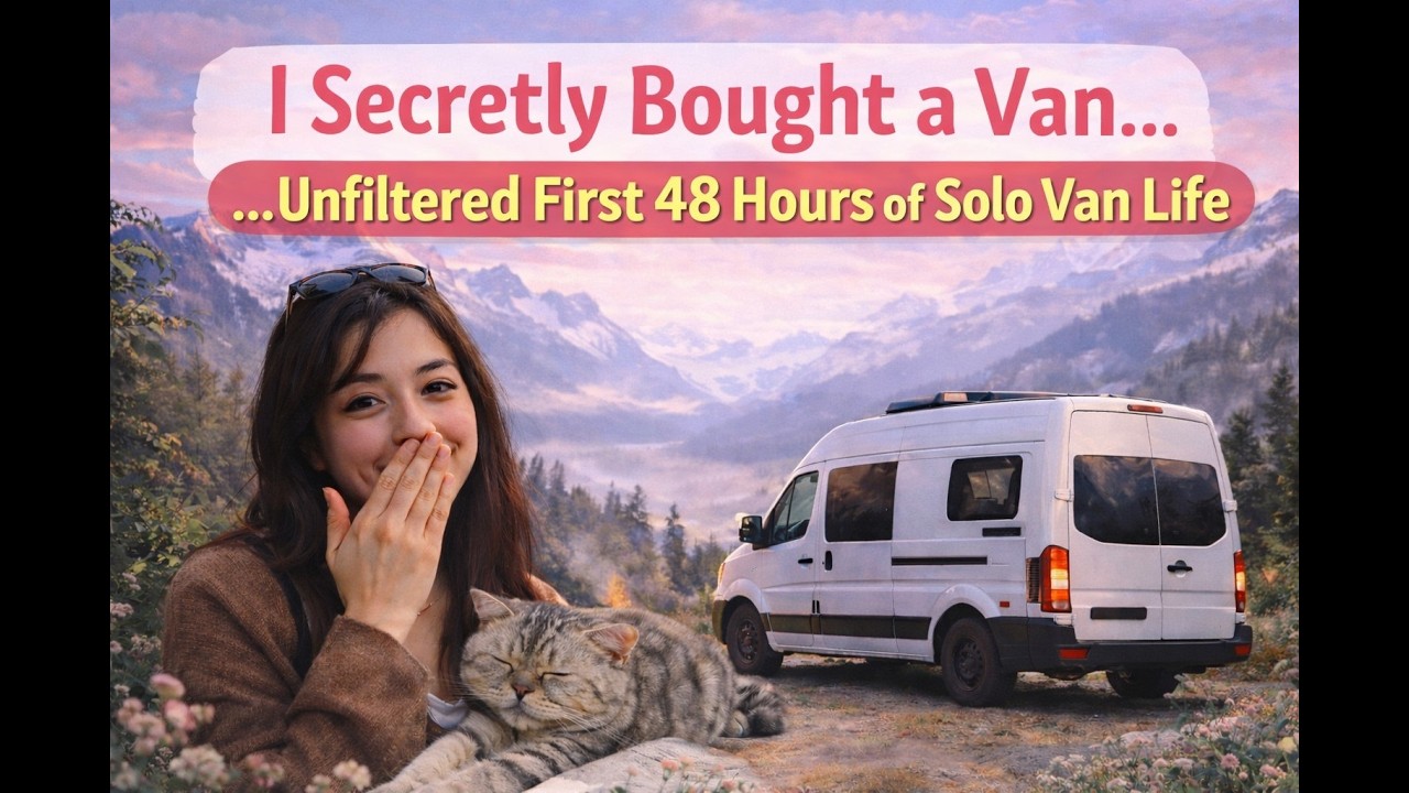 I Secretly Bought a Van..Unfiltered First 48 Hours of Solo Van Life with my Cat