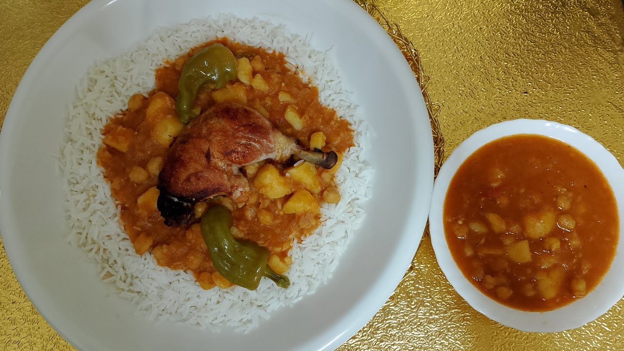 ارز مرقة حمراء بالجاج 😍 يجي مزربع على حبة وسهل تحضير ولبنة خطيرة😋👍