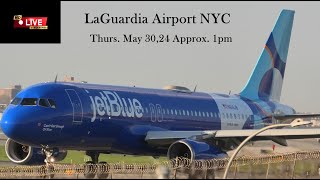 LaGuardia Airport New York City *LIVE* + ATC 5-30-24 *1440p60 Cinematic Widescreen