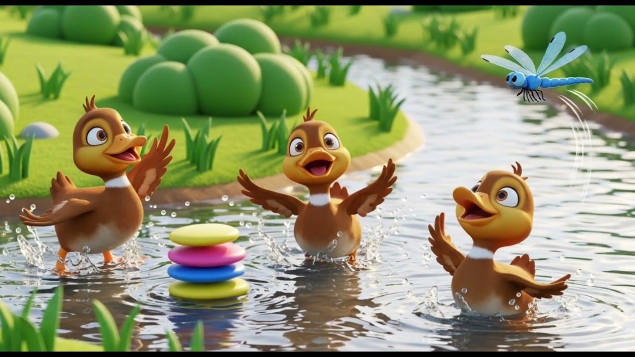 Five Little Ducks Splash Into Rainbow Creek Nursery Rhymes  Ep15