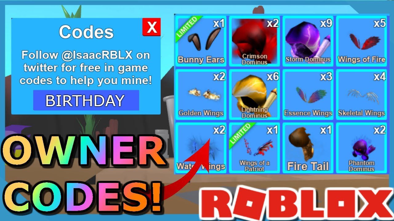 10 Mythical Roblox Mining Simulator Owner Codes Youtube
