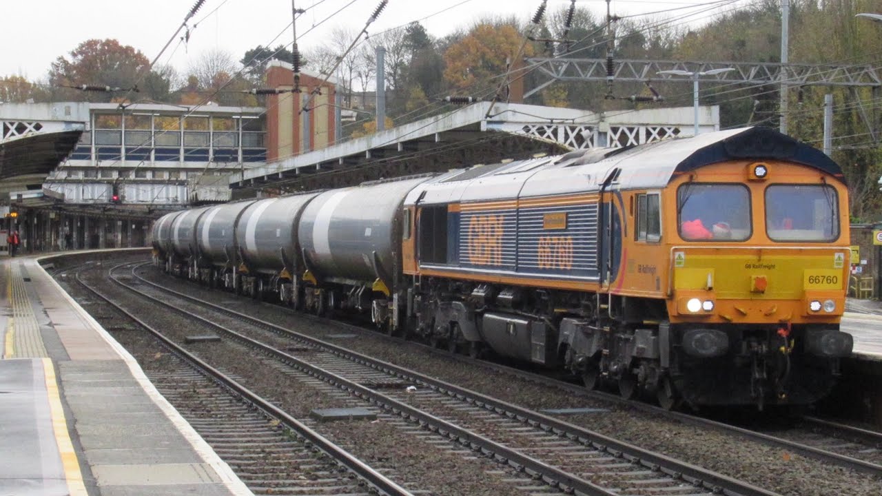 GBRF 66760 rolls through Ipswich working 6P41 - 27/11/19 - YouTube