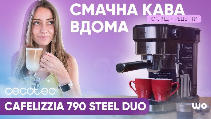 Cafetera para todo tipo de café 20 bares de presión acabado de acero  inoxidable Cafelizzia 790 Steel DUO Cecotec