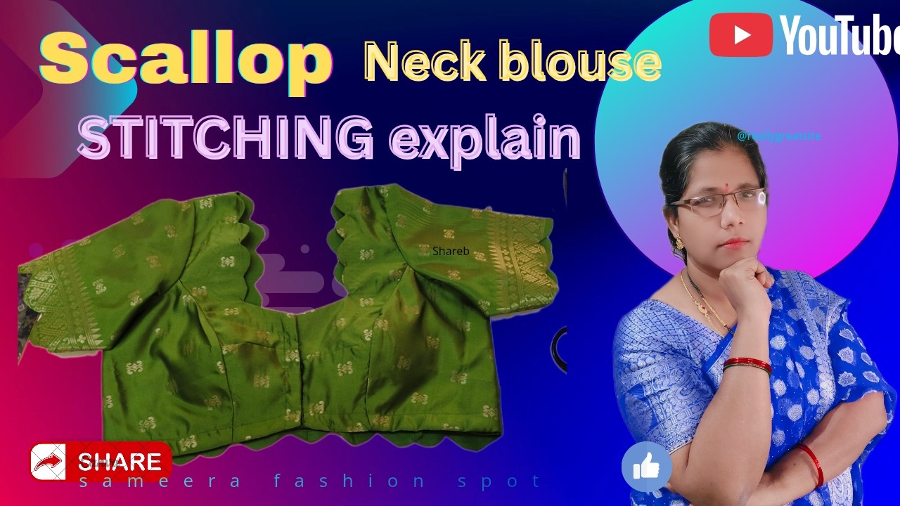 SCALLOP NECK PATTERN BLOUSE STITCHING EXPLAINED! FOR BEGINNERS 💪🏻🔥💯