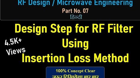 Design Steps for RF filter using Insertion Loss Method #RFDesign #Microwave #RFcircuit