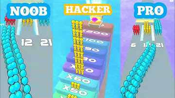 Runner Pusher Gameplay Noob vs Pro vs Hacker (By voodoo) #runnerpusher