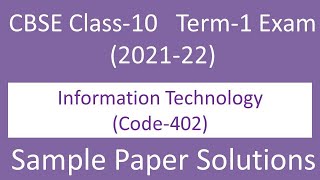 class10 IT code 402 sample paper & solutions 2021-22 | Term I exam | information technology | hindi screenshot 5