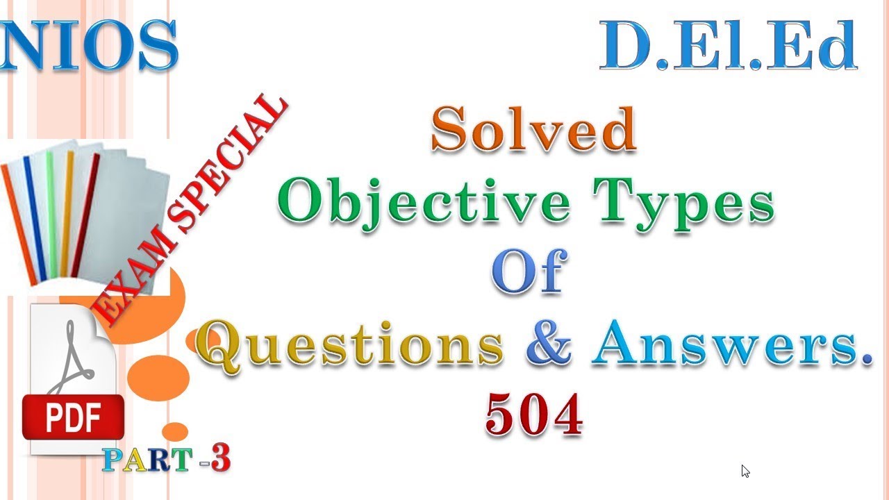 Exam Special Solved IMPORTANT Questions and Answers of 504 PART 3 (ENGLISH)...