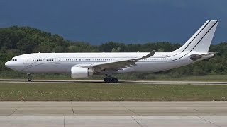 Private Airbus A330-200 VP-CKQ landing & takeoff at Geneva/GVA/LSGG