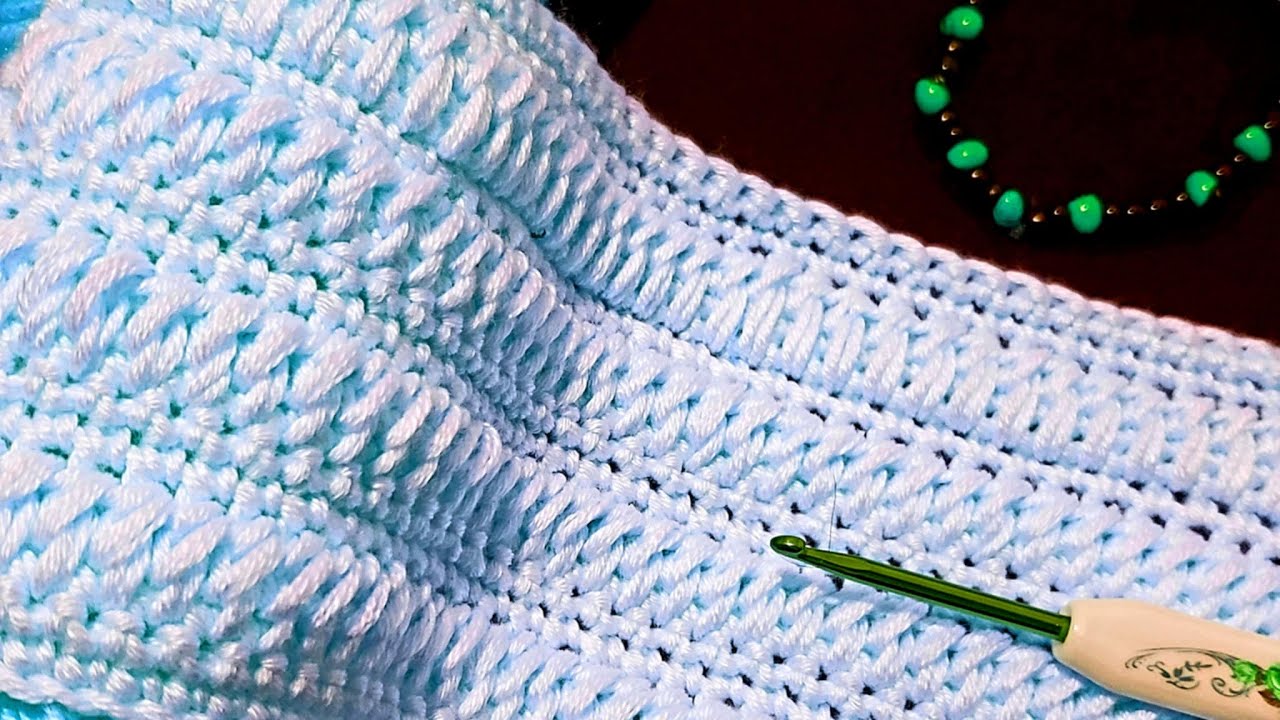 Tutorial explicado paso a paso.  Punto a crochet fácil y bonito