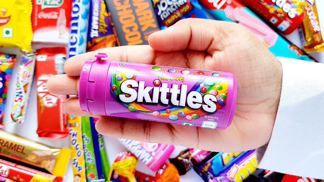 Skittles Wild Berry Unboxing ASMR | Tiny Color Food
