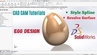 SolidWorks: Egg Design | Style Spline in Solidworks | Solidworks Surface |