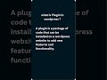 WordPress Interview Question: What is Plugin?
