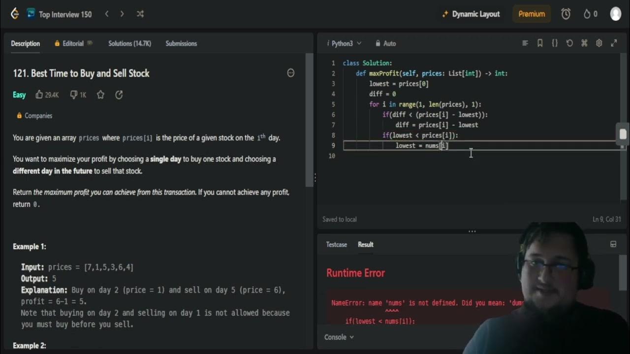 LeetCode Solution 121 - Best Time to Buy and Sell Stock - YouTube