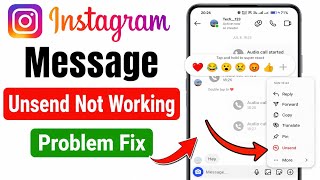 Instagram Messages Unsend Option Not Working Problem || Instagram Messages Unsend Problem Today