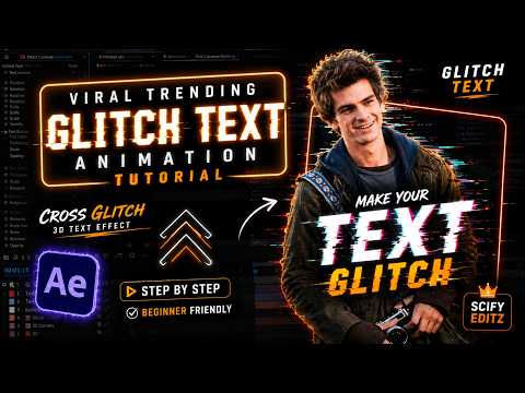 Trending Cross Glitch Text Animation in After Effects | Viral Edit Tutorial 🔥|| #aftereffects
