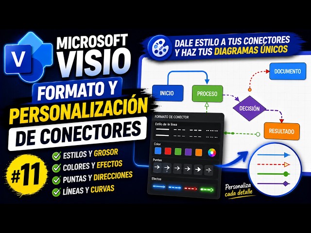 Microsoft Visio desde Cero #11 | Formato y Personalización de Conectores
