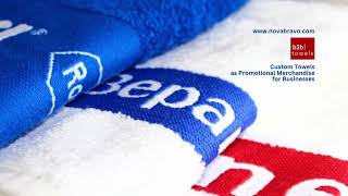Border Jacquard Promotional Towels with Custom Logo as Corporate Merchandise and Wholesale B2B Gifts